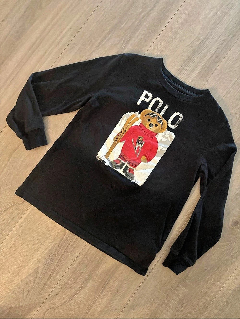 Polo Ralph Lauren Ski Polo Bear Long-Sleeve Tee Black Boys 7y